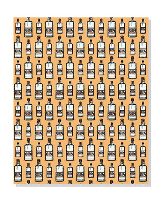 Gin Bottle Wrapping Paper